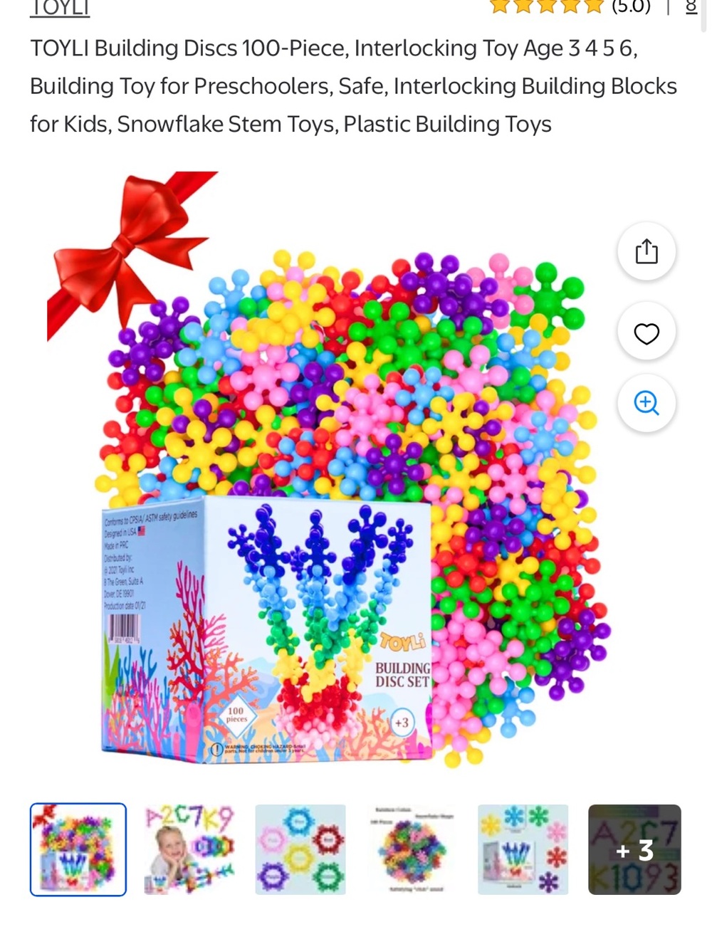 100 Colorful Interlocking Plastic Building Pieces - Multicolor - Picture 4 of 5